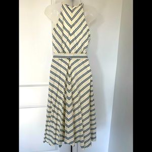 Womens striped halter dress with belt perfect for the summer or late fall